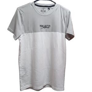 Hollister California Men's Colorblock T-Shirt Small Gray White Embroidered Prep